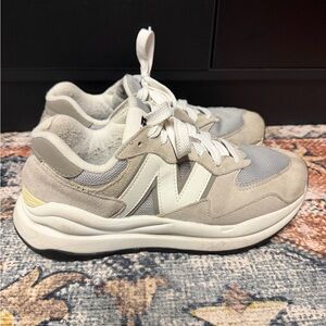 New Balance 57/49 Gray and Cream Sneakers - Size 8